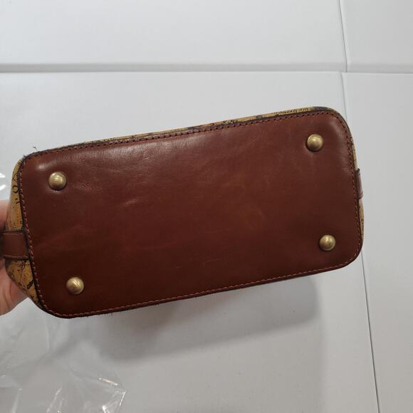 Patricia Nash Whimsy Pirate Fairy Bag Brown Map Print Leather Shoulder Bag Purse - Picture 13 of 14